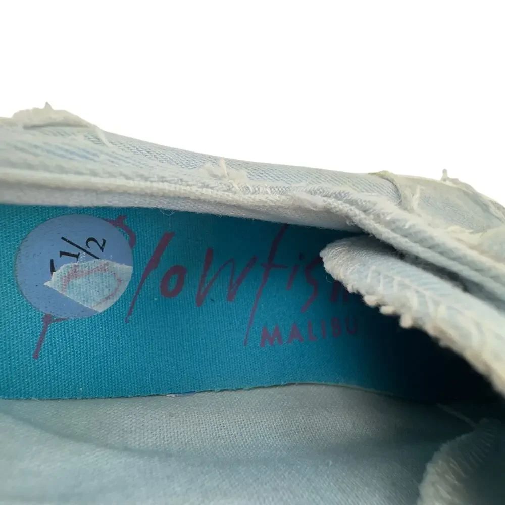Blowfish Malibu Maxine Light Blue Canvas Comfy Slip On Sneakers Women's Size 6.5